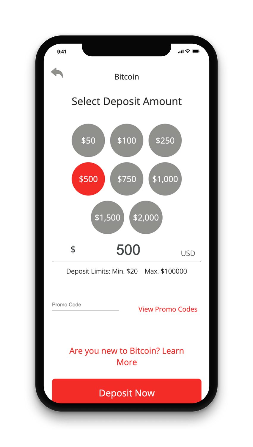 BetOnline Deposit Screen
